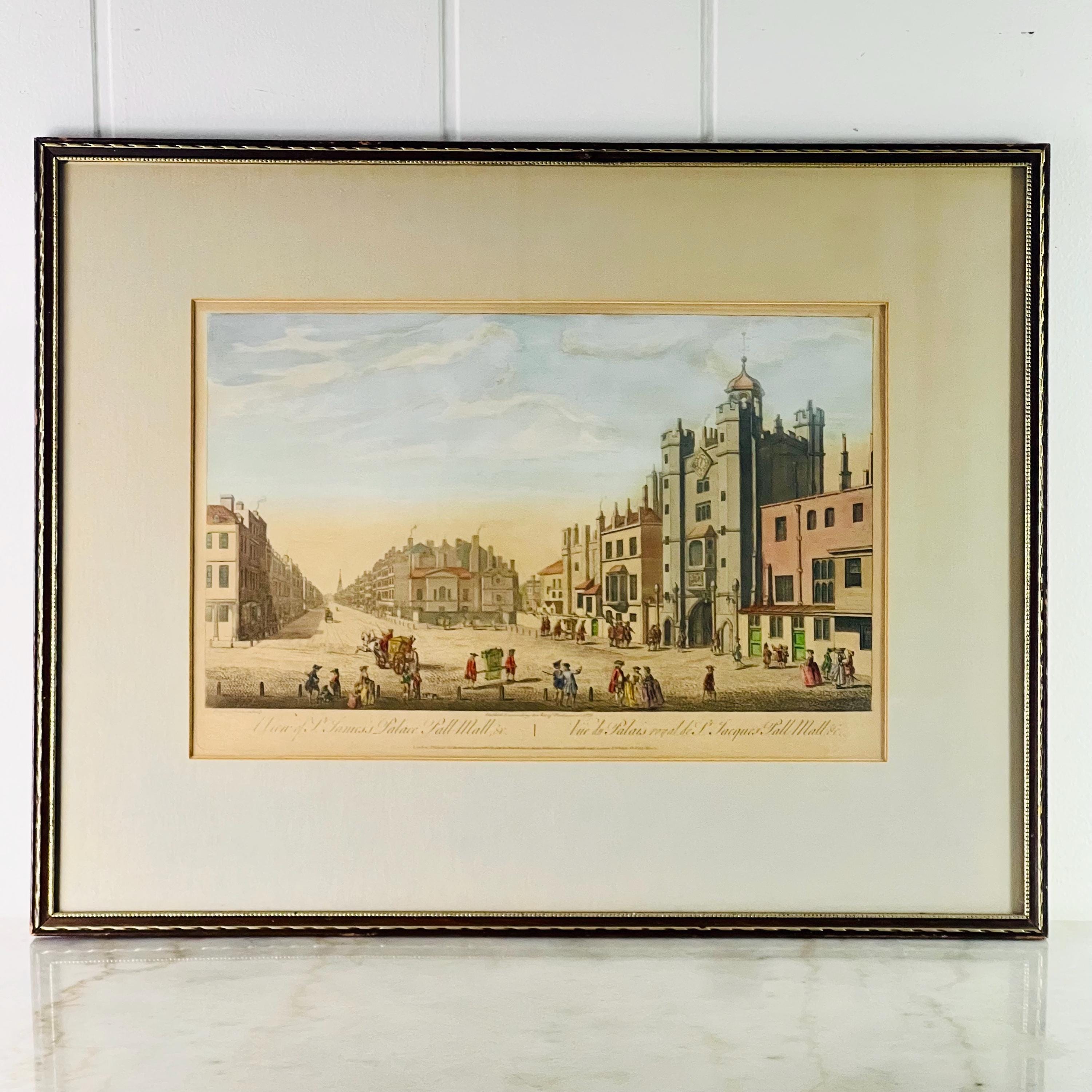 Antique Framed St. James Palace Hand-colored Engraving, Thomas