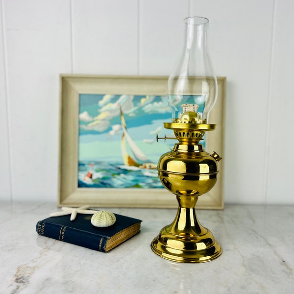 Brass Oil Lamp Made in England Etsy