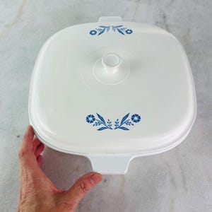 Rare Vintage Corning Ware Casserole Dish, P-10, Pyroceram Lid, Square 10&quot; retro kitchen, black backstamp, Made in Canada, collectible, gift