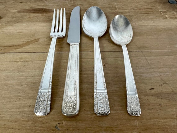 Antique R. Wallace Sons A1 Silver Plate Art Nouveau Flatware Service for 8 Butter Knife Berry Spoon Late 19th Century Wedding Silver Etsy Hong Kong