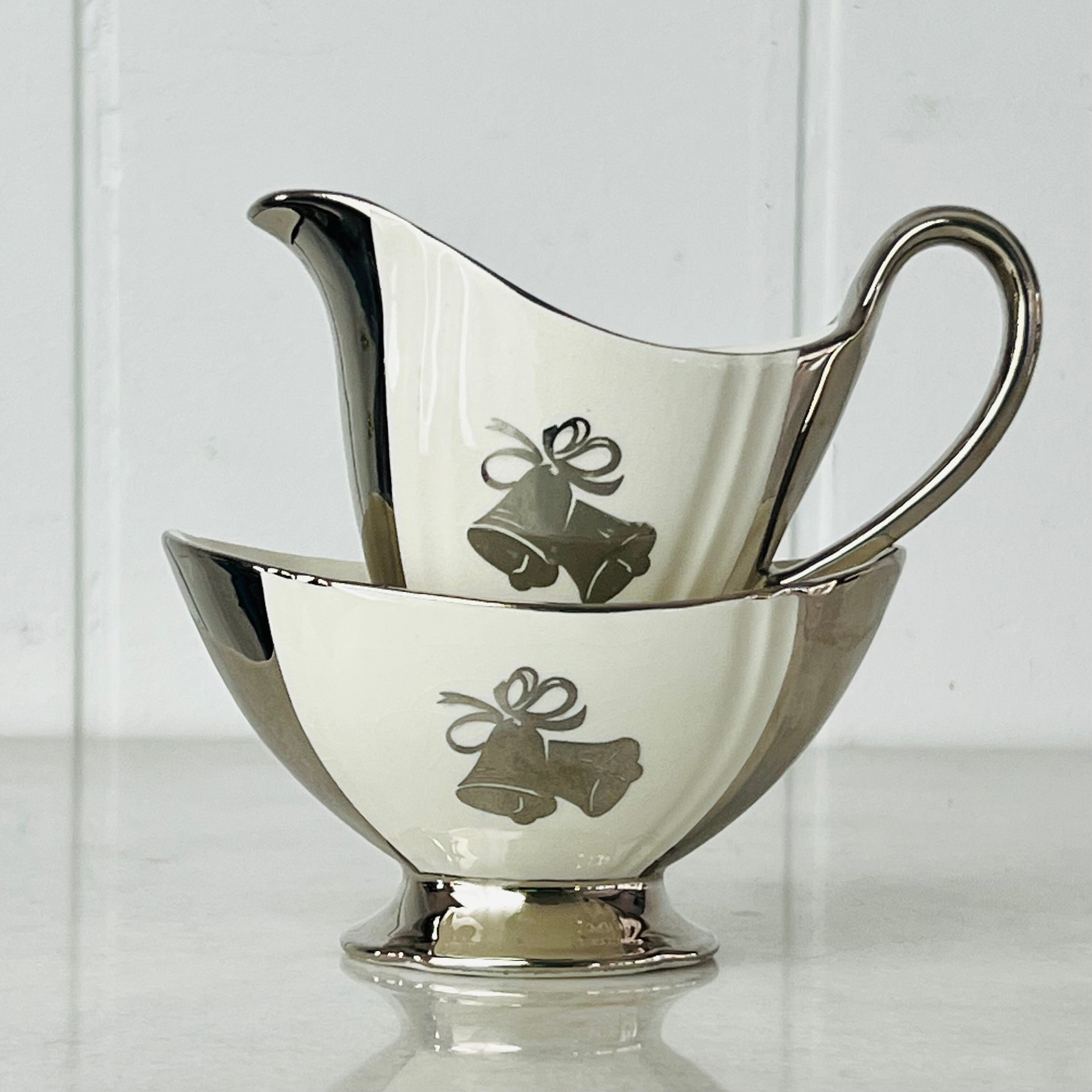 イギリスアンティーク∮リージェンシーウェア社∮Biscuit・Sugar∮セット Vintage Old Royal Bone China Sugar and Creamer Set With Tray