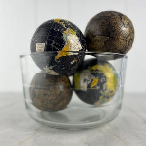 Vintage Miniature World Globe Balls, 5 erhältlich, 3,5 "oder 4,25" separat verkauft, Wohnkultur für Kaffeetisch, Sammlerstück, Lehrmittel, Geschenk