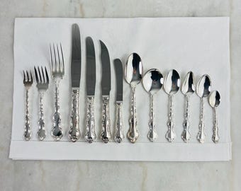 Birks Regency Silverplate Flatware Set, Louis de France Service for 12