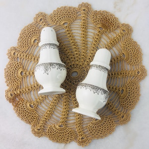 Vintage Shakespeare&#39;s Sonnets Wedgwood Salt and Pepper shakers , brown transferware, hand decorated, ironstone, replacement gift