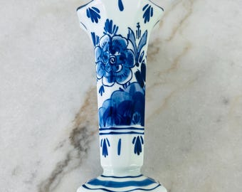 Vaso vintage Delft Blauw, dipinto a mano, con decorazioni floreali, a otto lati, blu e bianco, ideale per arredare la stanza, pezzo da collezione Delft Blue Olanda, regalo per la festa della mamma.