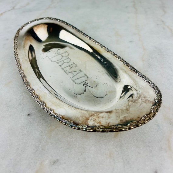 アメリカ ヴィンテージ シルバープレート トレー ヴィンテージ「モナークプレート」シルバーブレッドトレイ、1920年代