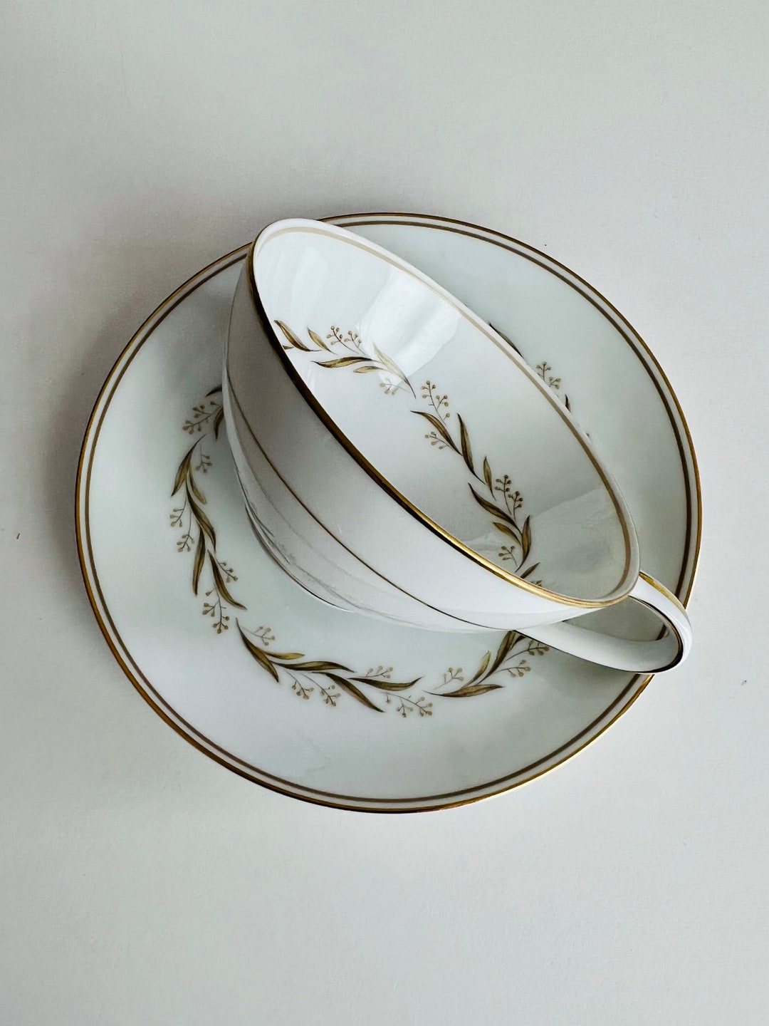 Vintage Noritake China Laurel Tea Set, 6 Cups With Saucers