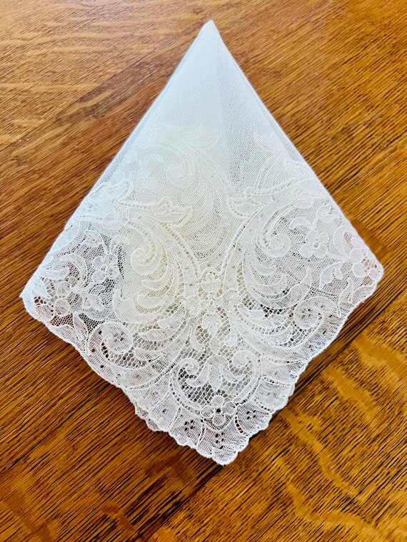 Vintage Wedding Handkerchiefs Set of 3, hand made… - image 7