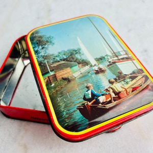 Vintage Riley's Toffee Tin, English Toffee Tin by Riley Brothers Halifax England, 1940s, children sailboats, collectible