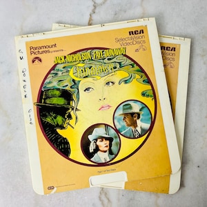 Vintage "Chinatown" VideoDisc, CED double disc, Paramount Pictures RCA SelectaVision, Man Cave Wall Art, Gift, collectible, rare