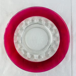 Vintage Tiffin Kings Crown Ruby Red Plate, Cranberry Flash Salad Plate, Tiffin Franciscan Medium Size Plate, Indiana Glass Co, 1930s Kitchen