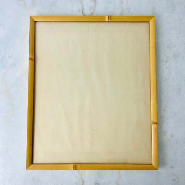 Vintage 1950s Real Natural Bamboo Picture Frame, 17.5" x 14.5", for photos, prints, magazine covers, Polynesian, Chinoiserie, home decor