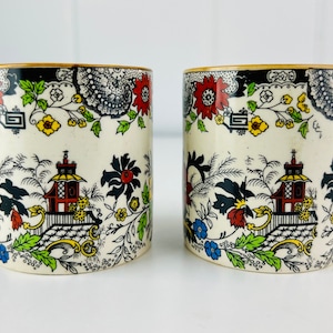 Vintage Sandland Ware Jam pots, set of two, 1940s pots for preserves, mustard or sugar bowl, Made in Staffordshire, England