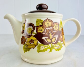 Vintage Sadler Teapot, Harvest Floral, England, 1940s