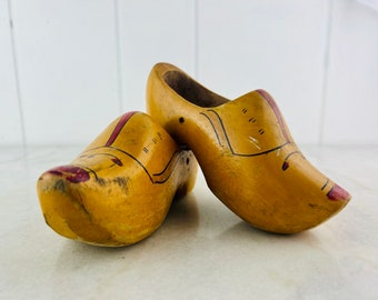 アンティークの手作りオランダ製木靴、本物の木靴、本物の木靴