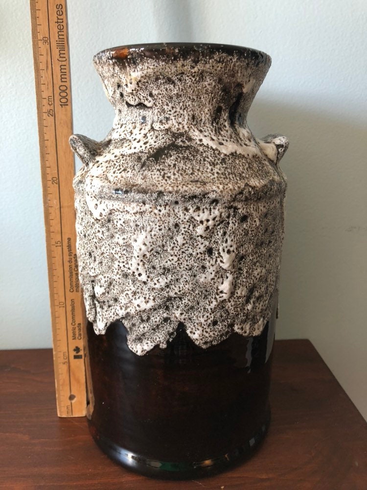 Large Volcanic Drip Glaze Vase MCM CANADIAN Pottery Milk Etsy
