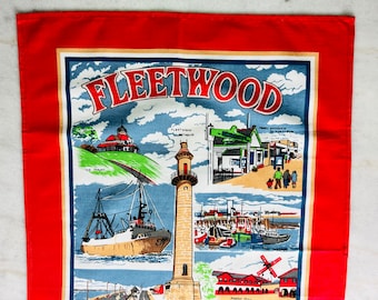 Vintage Fleetwood & Thornton Cleveleys Cotton Tea Towel