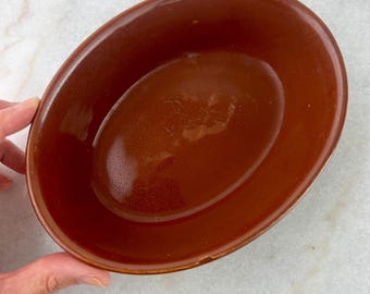 Rustic TG Green PYRITA Ware Dish, Stoneware Casserole Dish, 1940s, Oval Pottery Baking Dish, vintage kitchen decor, vintage cookware, gift
