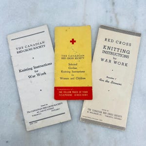 Instructions de tricot de la Croix-Rouge canadienne pour les travaux de guerre (1940)