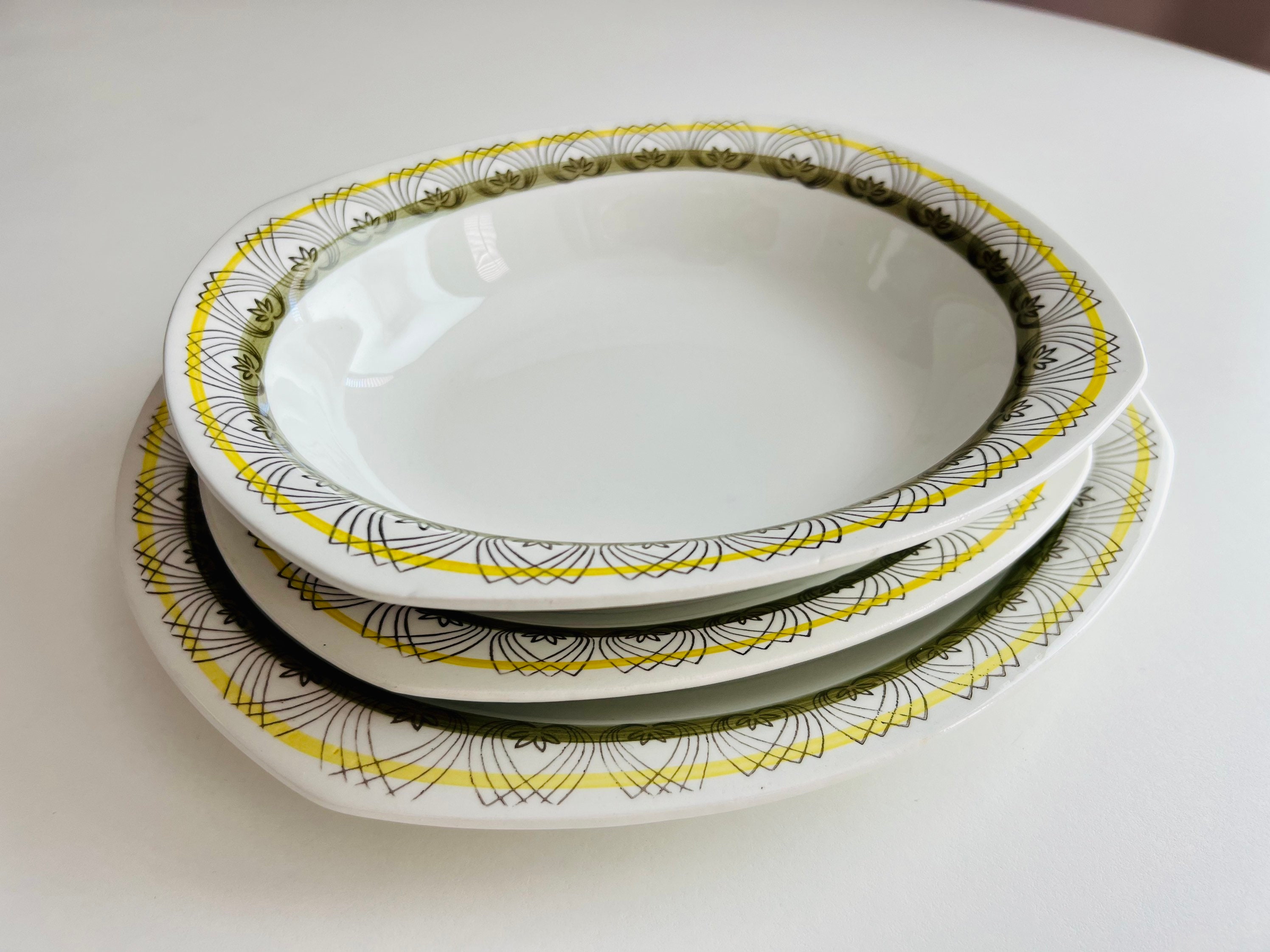 Vintage Upsala-ekeby Gefle Aladdin Serving Dish Set, 3 Pieces