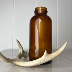 Vintage Dominion Glass Bottle 1920-1950s amber glass, wide mouth, 32 oz, amber glass, for vase, collectible, retro decor, gift