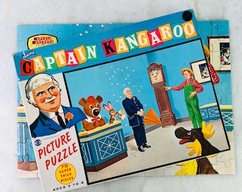Puzzle Captain Kangaroo vintage des années 60, 75 pièces