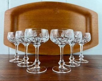 Vintage Coupe Glass Set of 6, WMF Cristal Cabinet Champagne Glasses, Bavaria Germany, crystal celebration glasses, wedding gift, gift