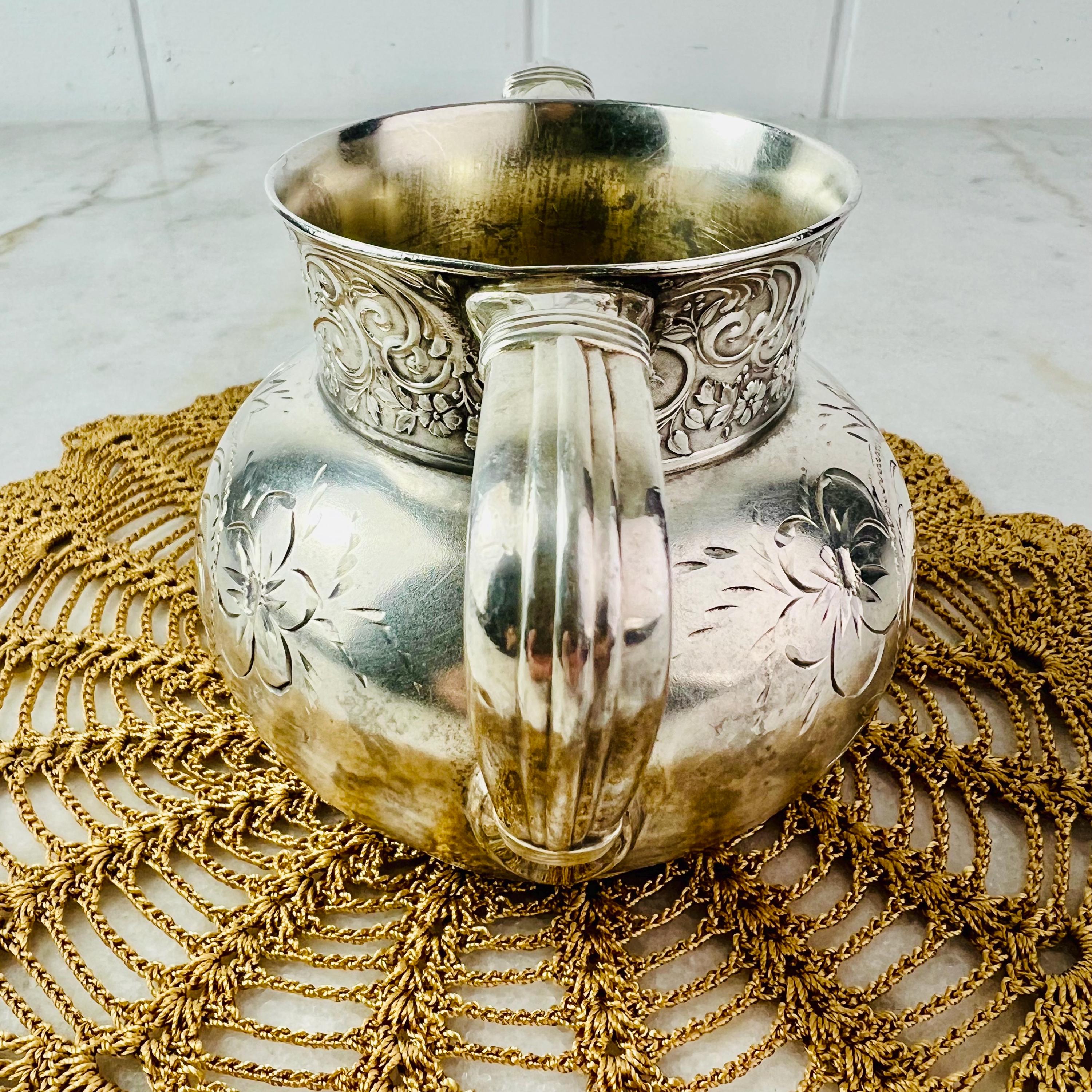 Rare Antique 1890s Simpson Hall Miller Quadruple Plate, Sugar Bowl