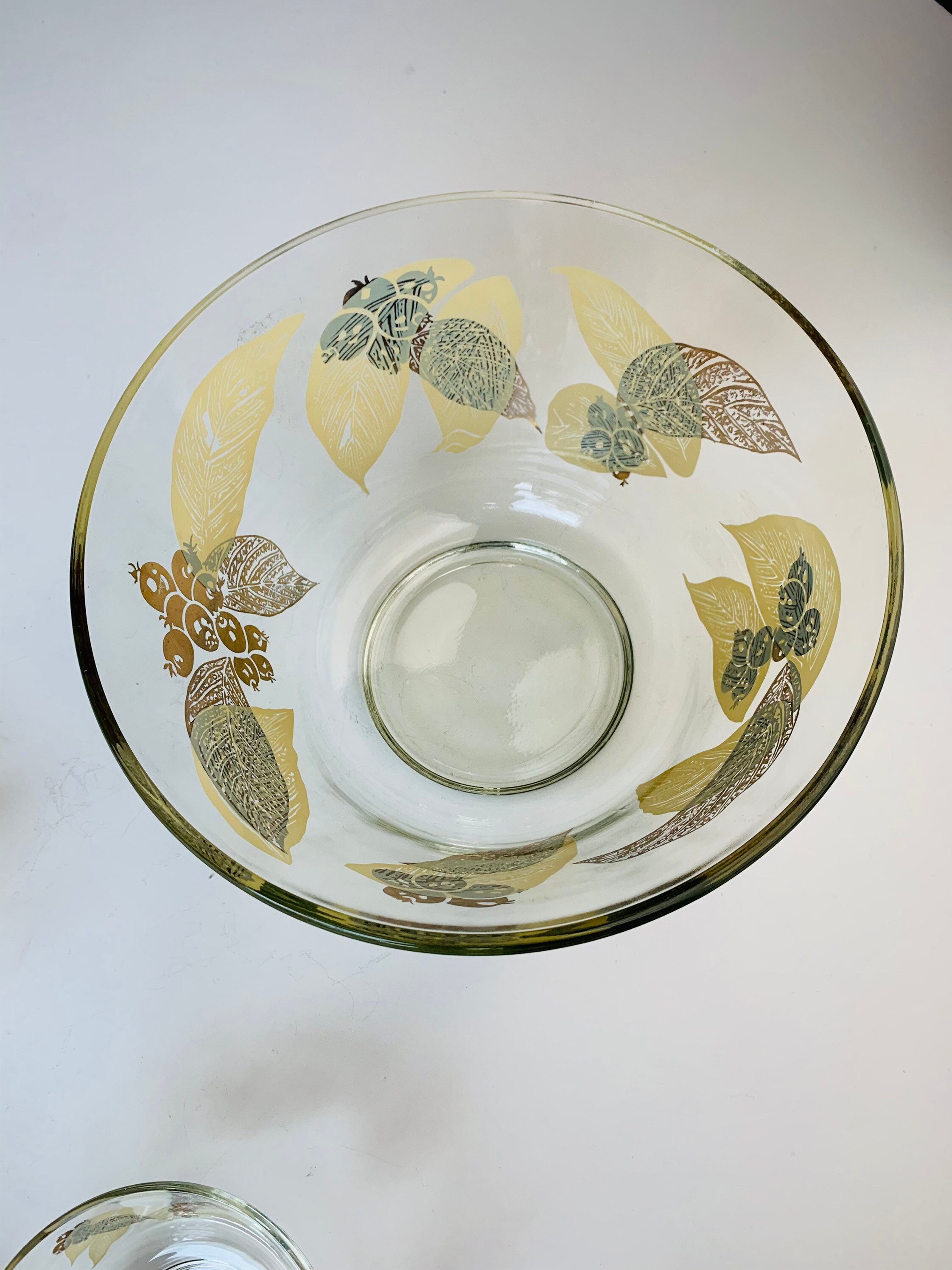 MCM Salad Bowls Essex Products Glass Bowl Set Gold and Etsy UK