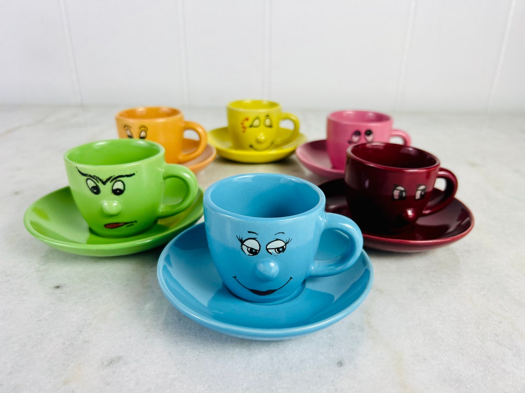 Vintage Funny Face Cup and Saucer Set Livingware Collection Etsy