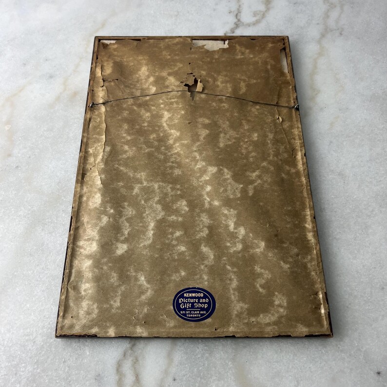 Vintage Black and White Photograph, Forest and Mountain Scene, Hand