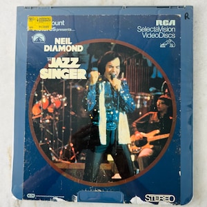 Vintage "The Jazz Singer" VideoDisc, RCA SelectaVision CED Disc, Paramount Pictures, for movie room, wall art, collection, gift, rare