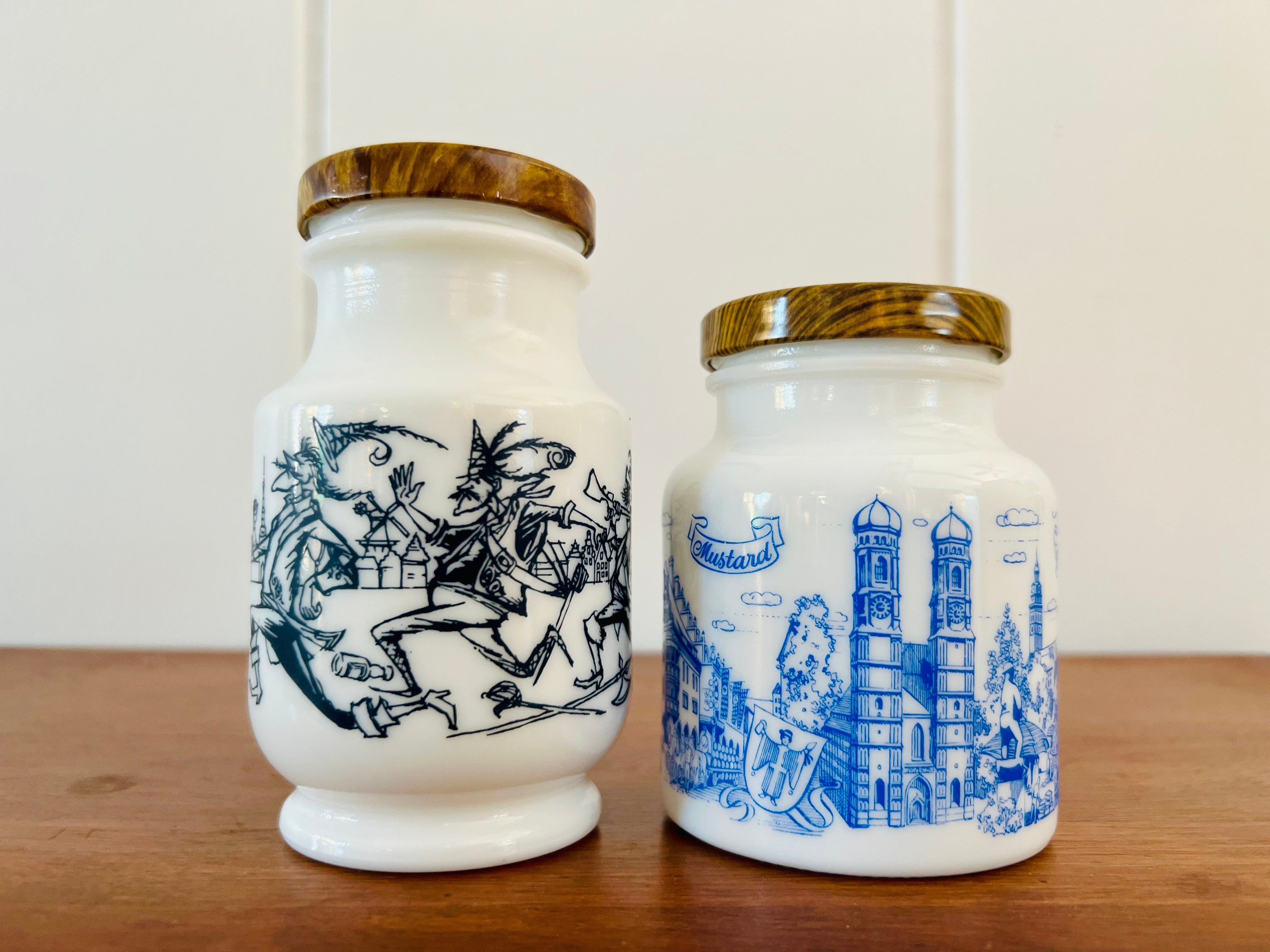 Bxtt Vintage Milk Glass Jar Instant Collection of 5 Ponds Made in USA  MENTHOLATUM James Keiller & Son Scotland Jelly Metal Lid 