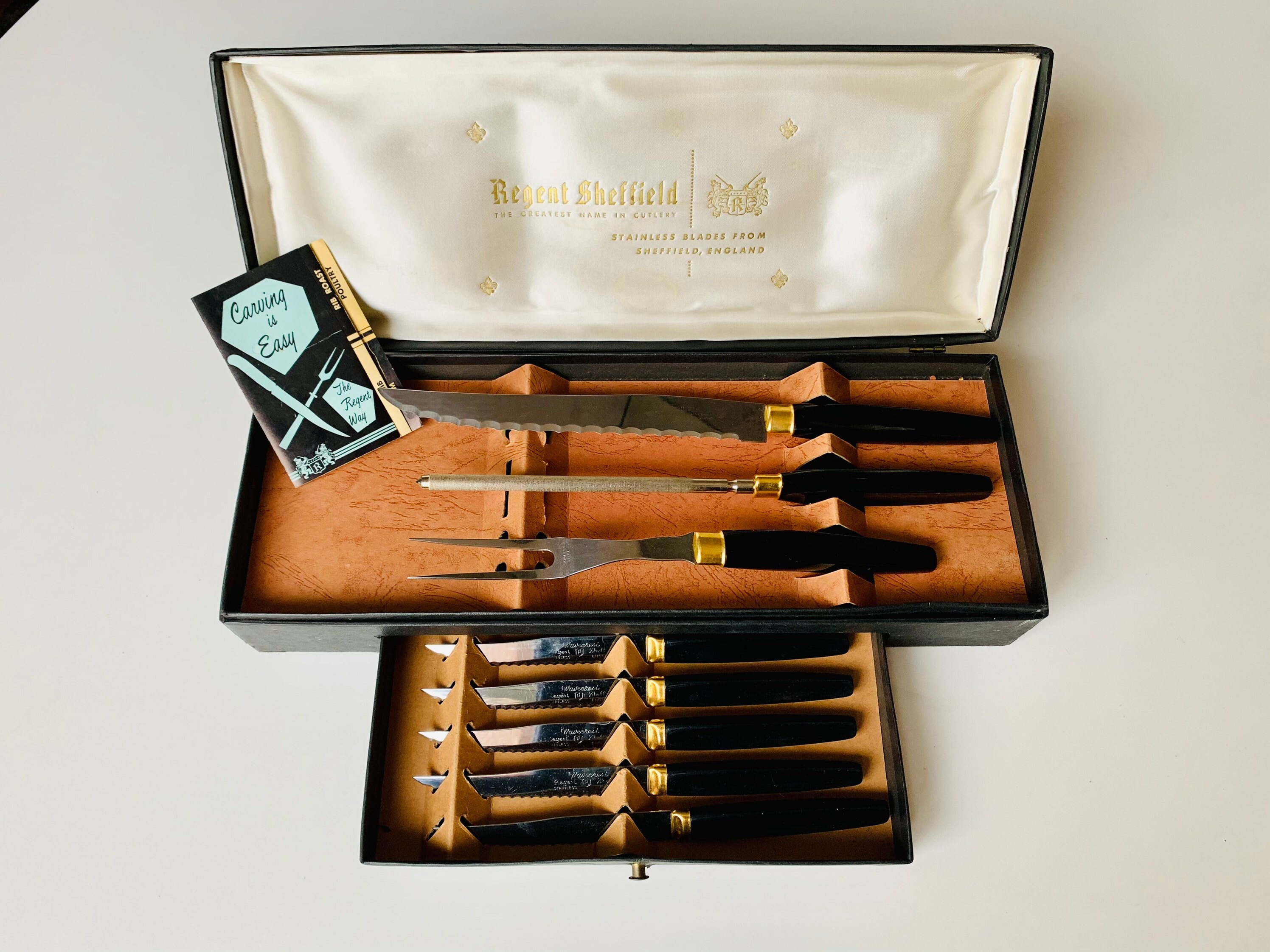Vintage Carving Knife Set Regent Sheffield 1960s Carving Etsy