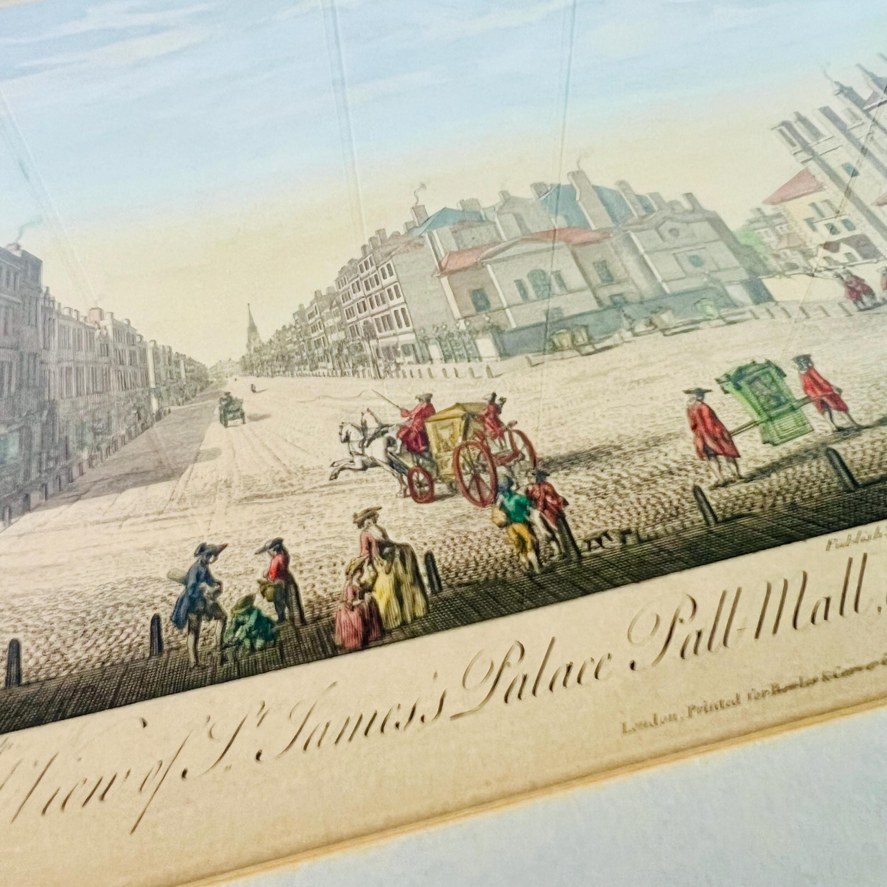 Antique Framed St. James Palace Hand-colored Engraving, Thomas