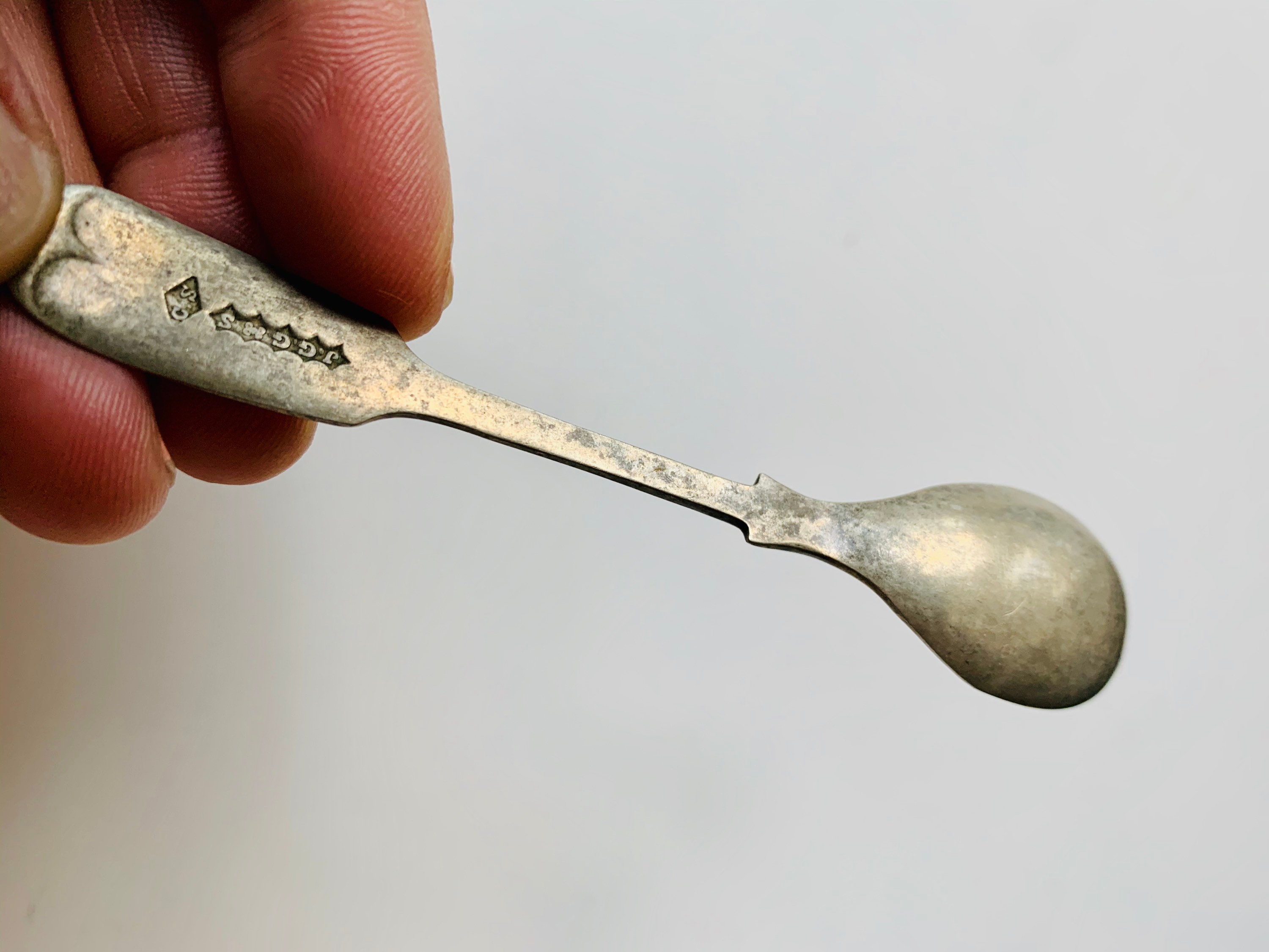 Buy Antique Coin Silver Salt Spoon, J. G. Graves of Sheffield, England, ,  Exquisite Patina, Neat Story, Great Gift for Chef, Collector Online in India  