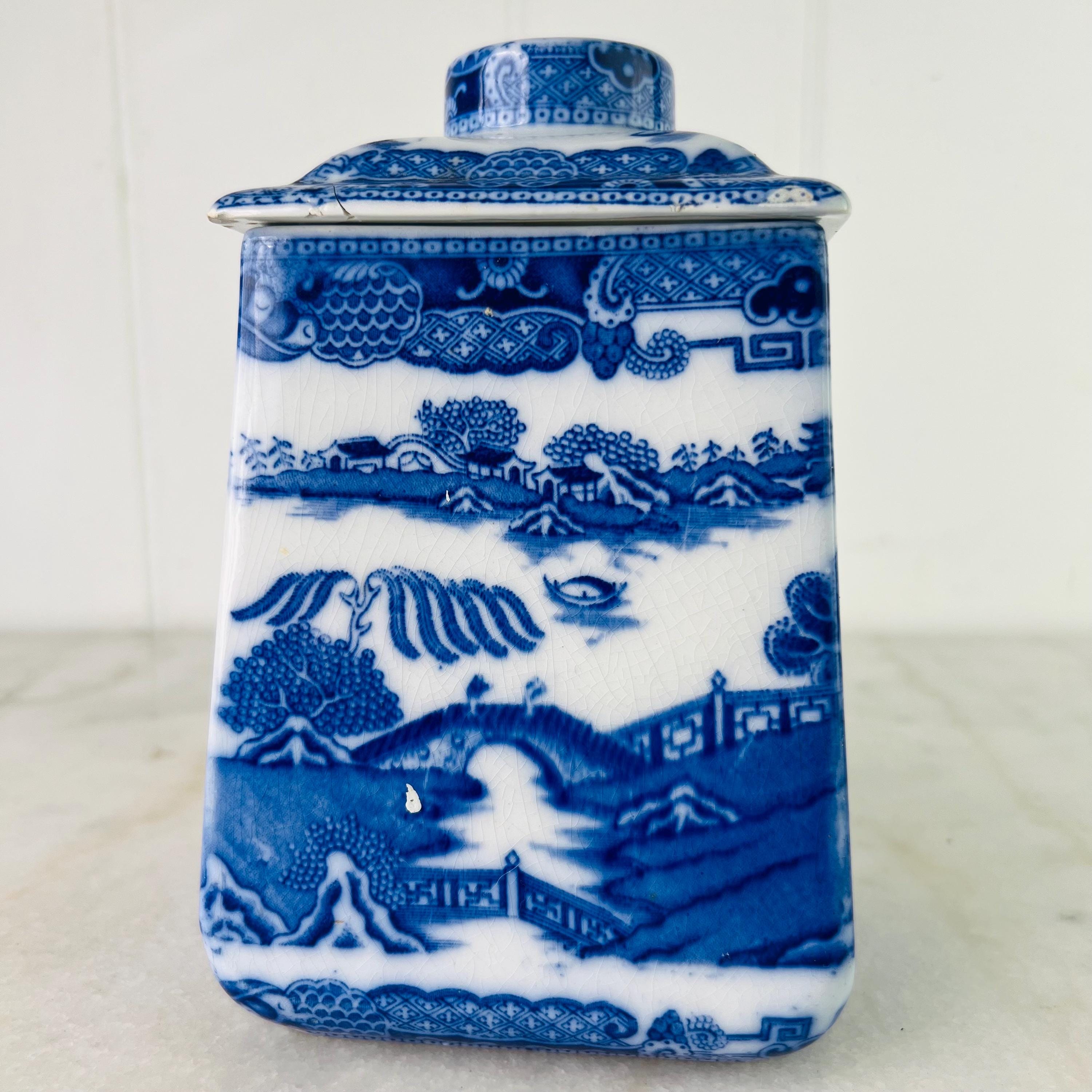 アンティークのRingtons Tea Merchantsスクエア型ティーキャディー