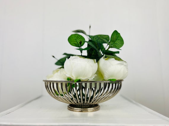 Silberner Brotkorb 25cm - Edler Metallkorb Für Brötchen & Gebäck