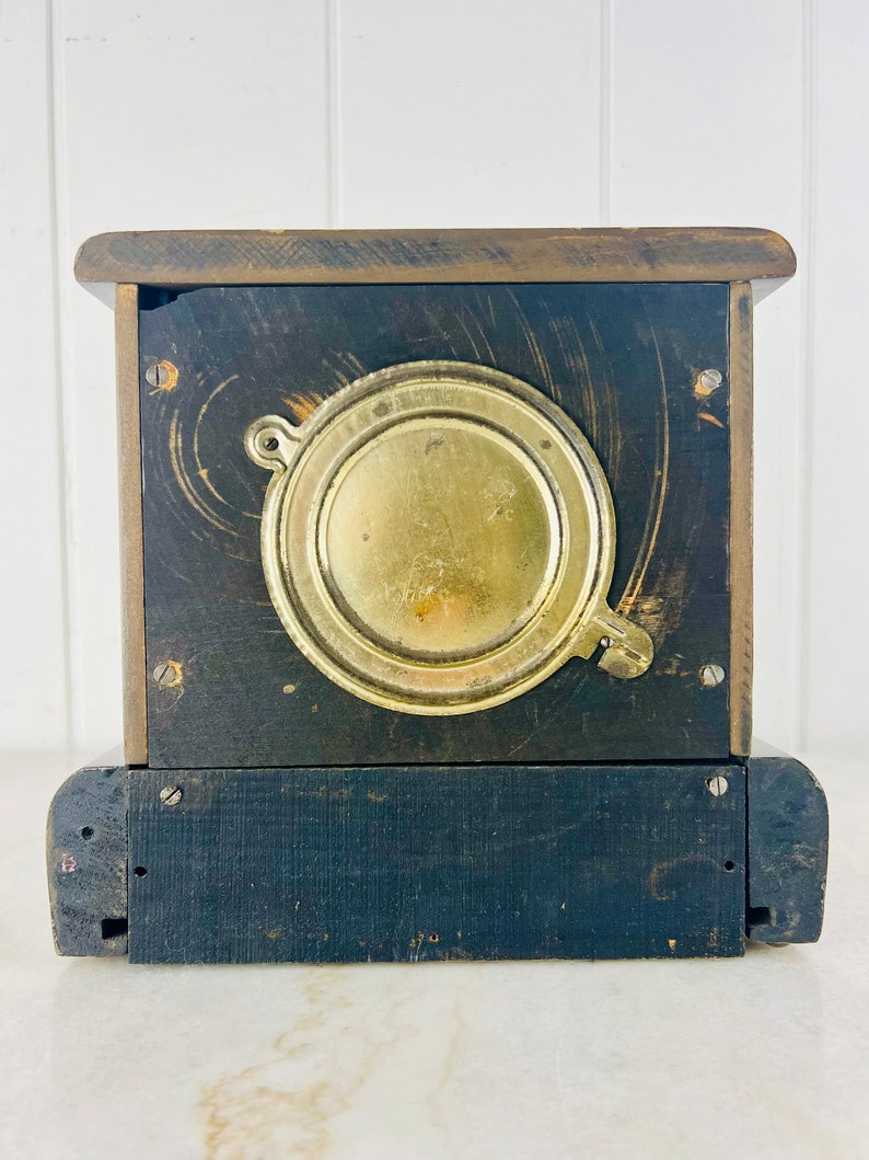 Vintage Gilbert Mantel Clock, Decatur 1940s, Pendulum, Key Wind, Brass ...