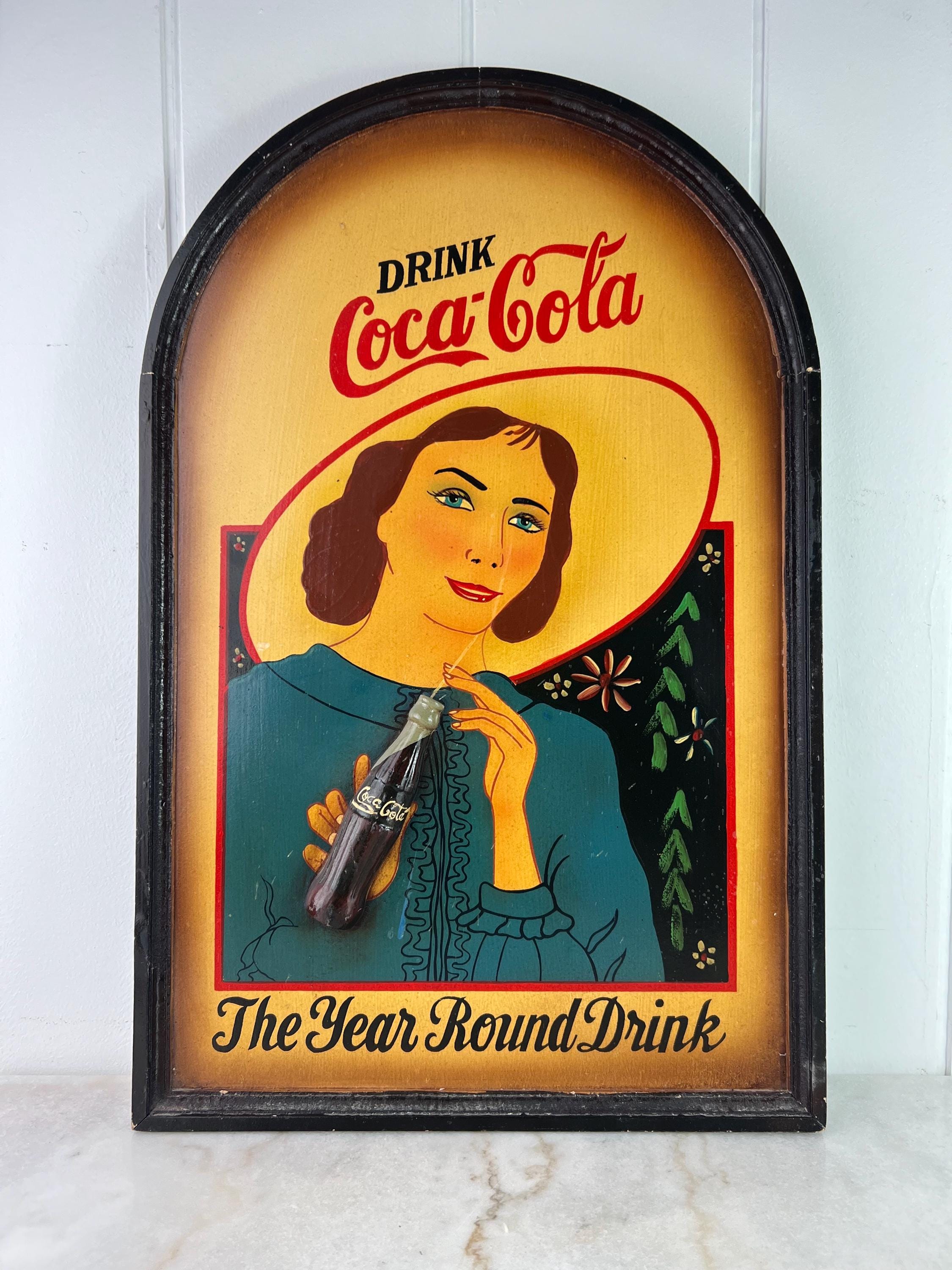 Coca-Cola ヴィンテージ丸看板 31cm Coca-Cola ヴィンテージ丸看板 31cm ホーロー看板 ビンテージ コーラ