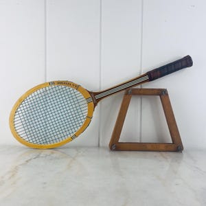 Racchetta da tennis vintage Spalding La Vitesse in legno, realizzata in Belgio, in frassino bianco francese, cimeli sportivi, decorazioni sportive, regalo da collezione sportivo