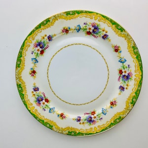 Vintage Crown Czech Plate, 1940s Czechoslovakian China N & Co Cake Plate, Dinner plate, from Rok, Czechoslovakia
