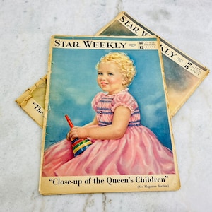 Vintage Star Weekly Magazine, Queen Elizabeth, King George Royal Visit Issue, 1953, para coleccionables históricos, Canadiana, decoración, regalo