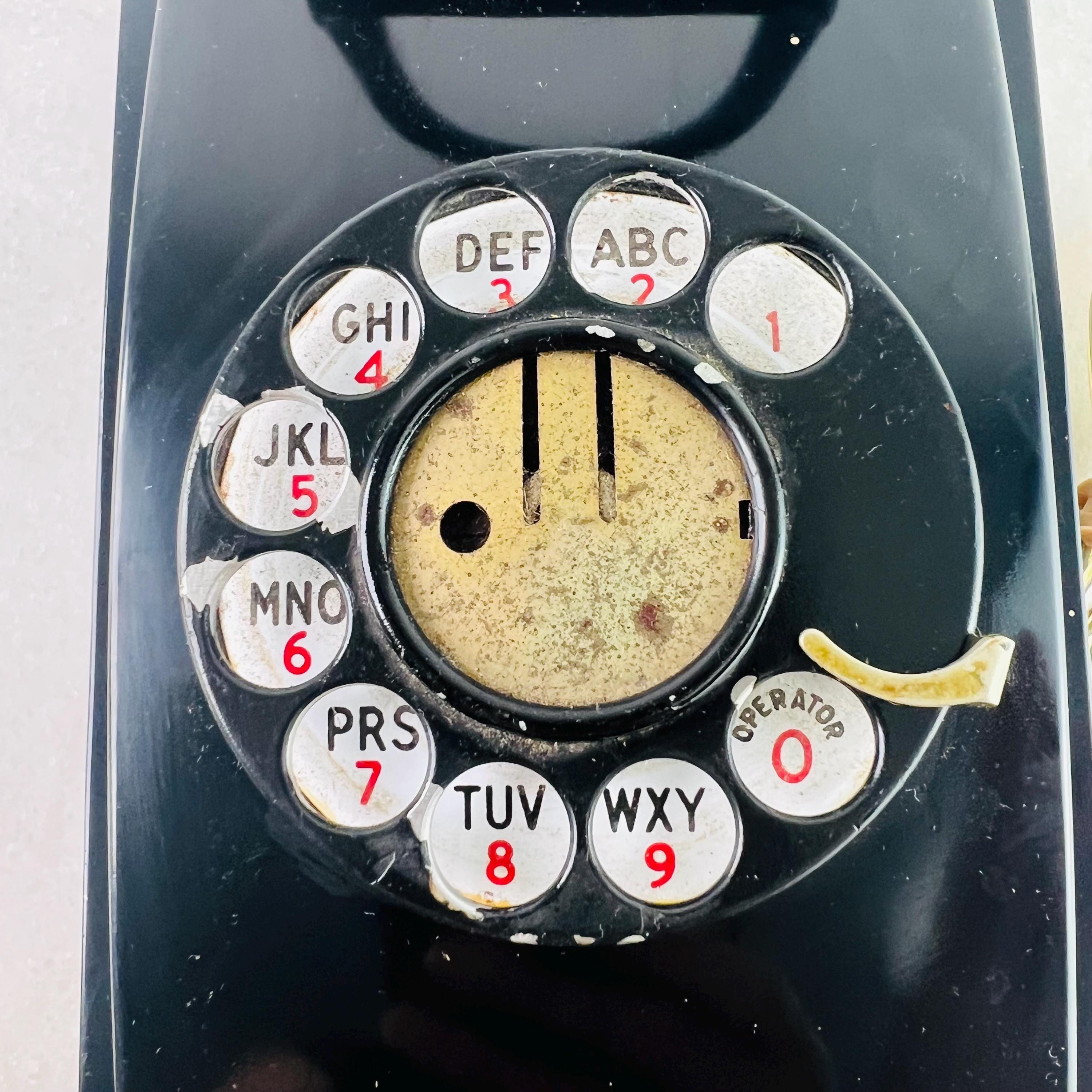 Vintage 1940s Northern Electric Rotary Wall Phone - Model 354 