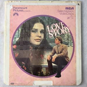 Rare Vintage "Love Story" CED Disc, Paramount Pictures, RCA SelectaVision VideoDiscs, Man Cave, Wall Art, Gift for Film Buff, collectible