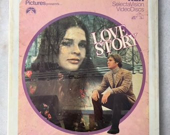 Disco CED de la película clásica "Love Story", Paramount Pictures, regalo de colección para cinéfilos.