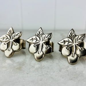 Vintage Pewter Napkin Holder set of three, Cherry Napkin Rings, for pewter tableware, cherry decor, farmhouse, country, boho decor, gift
