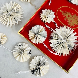 Ornamenti vintage, set di 3, realizzati a mano dalle pagine "Punch Magazine" "Pick of Punch", carta, circolare, per Natale, decorazione natalizia, regalo