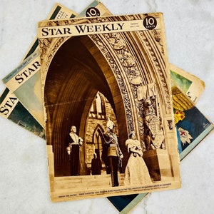 Revista Vintage Star Weekly, 1939 Reina Isabel Rey Jorge, Visita real a Canadá, para regalo histórico, coleccionable, Canadiana