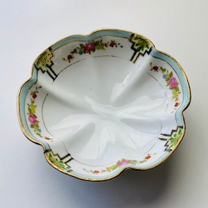 Vintage Maruki Bowl, Hand Painted Nippon Pottery Porcelain Bowl, Made in Japan, for serving, trinkets, display, early century decor, gift